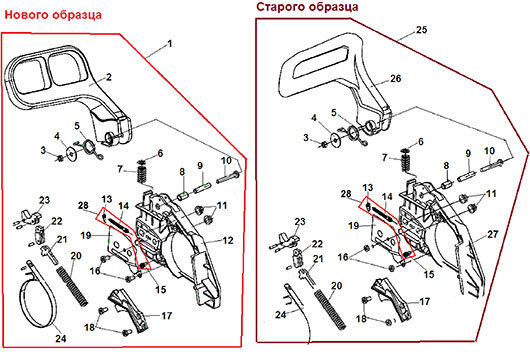 Детали цепного тормоза Champion 142
