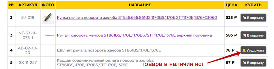 товара нет